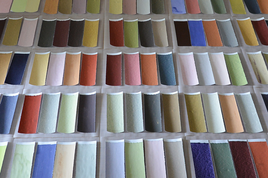 Farbe als Gestaltungsmittel: Das Bild zeigt einen Ausschnitt aus der Farbkomposition Teppich der Erinnerung, die aus den geschaffenen Farbmustern entstand.